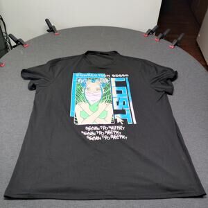 Shein Curve Women's 3XL Black Graphic T-Shirt Scan To Pray Anime Streetwear